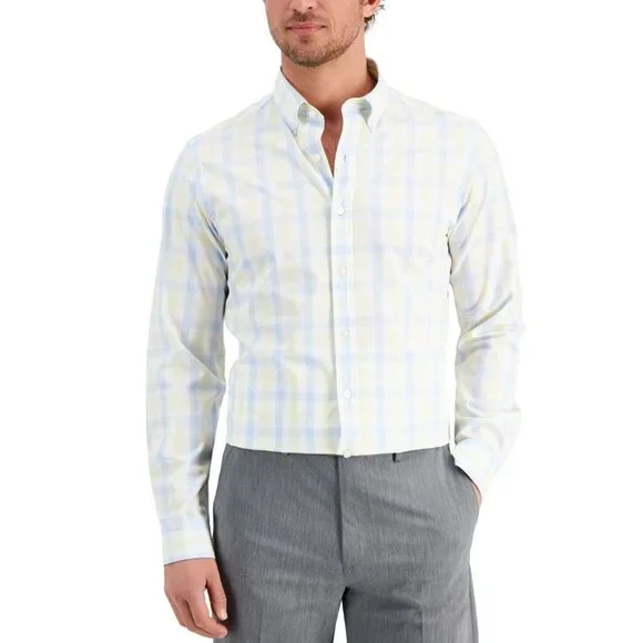 slim fit dress slacks Club Room Mens Slim-Fit Pinpoint Dress Shirt – Vanessa Jane main image 1